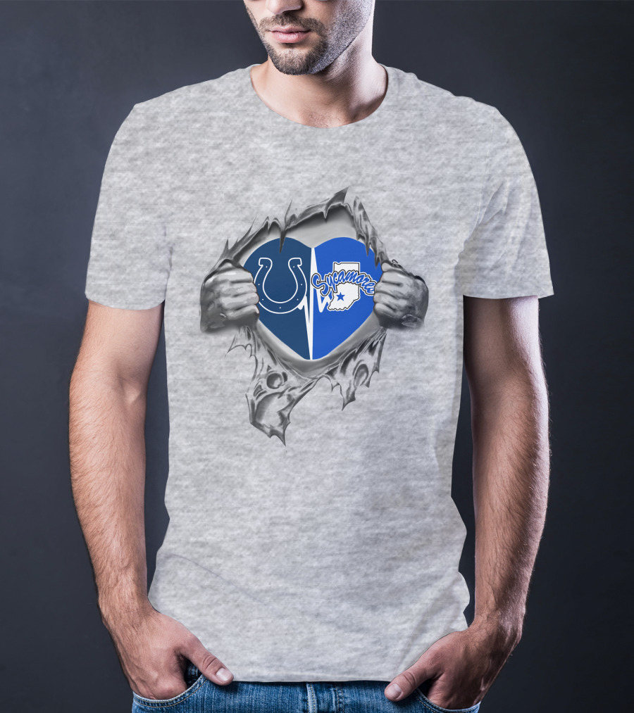 Colts Indiana State Sycamores Heart T-Shirt