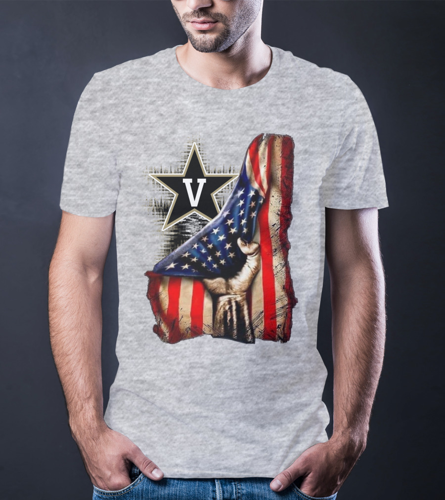 Vanderbilt Commodores American Flag Hand And Star T-Shirt