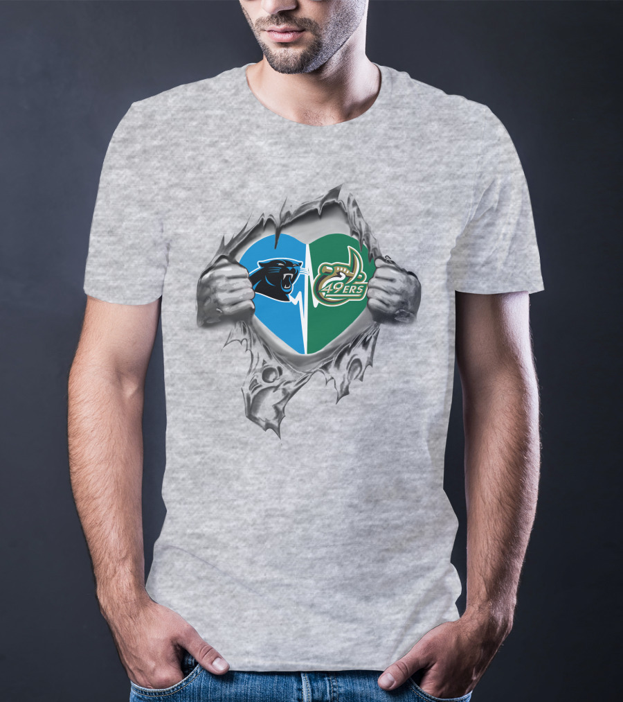 Panthers Charlotte 49ers Heart Logo It's In My Heart T-Shirt