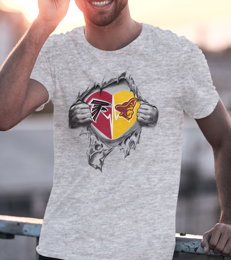 Falcons Armstrong Atlantic St Pirates Heart T-Shirt