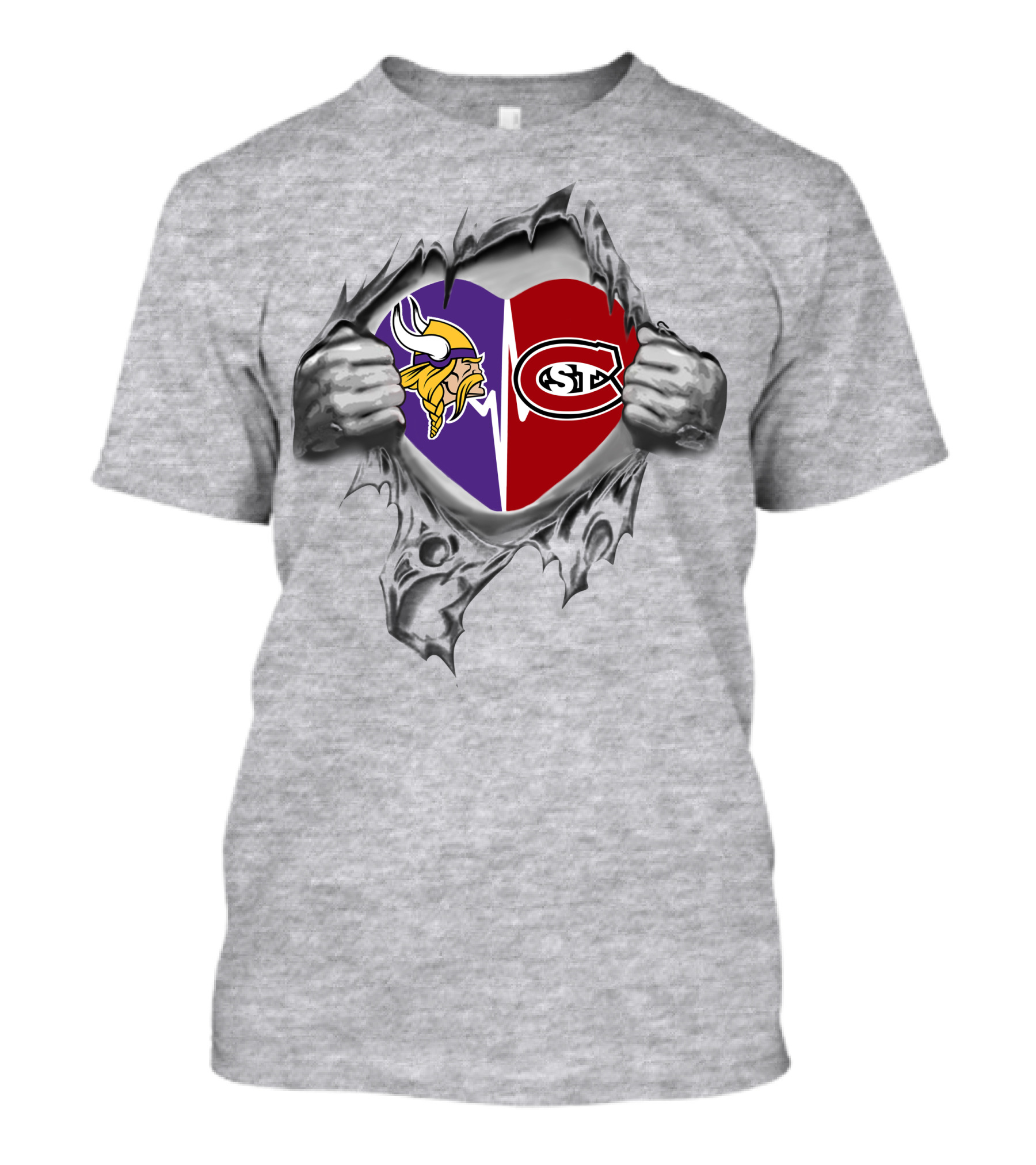 Vikings St Cloud State Huskies Heart Concept T-Shirt