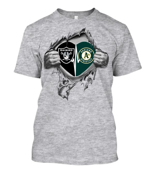 Oakland Athletics Raiders Logos It's In My Heart T-Shirt