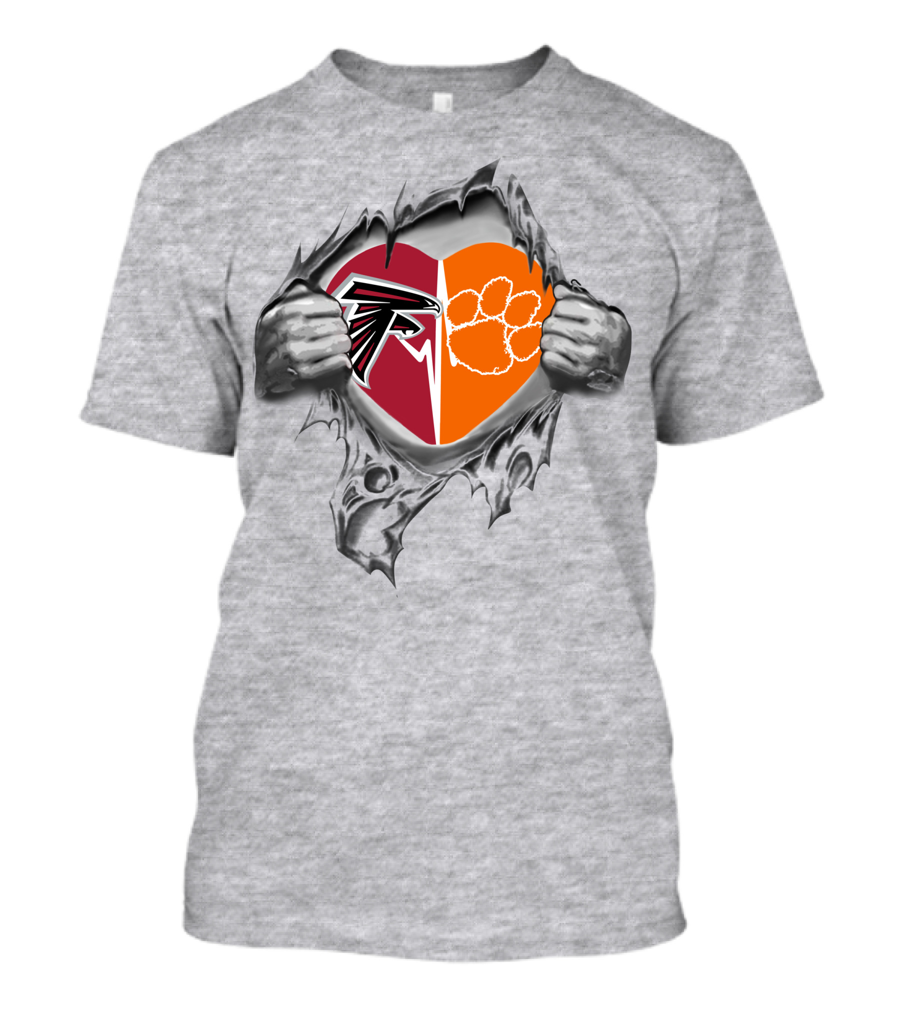 Atlanta Falcons Clemson Tigers Heart T-Shirt