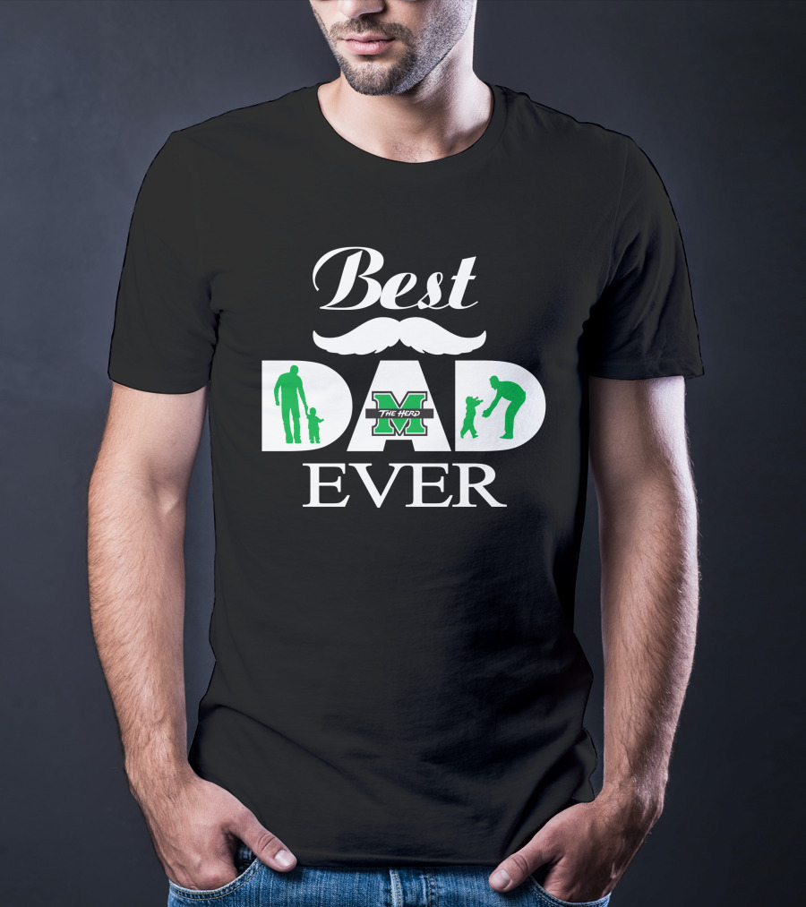 Best Dad Ever Marshall Thundering Herd M Logo Father's Day T-Shirt