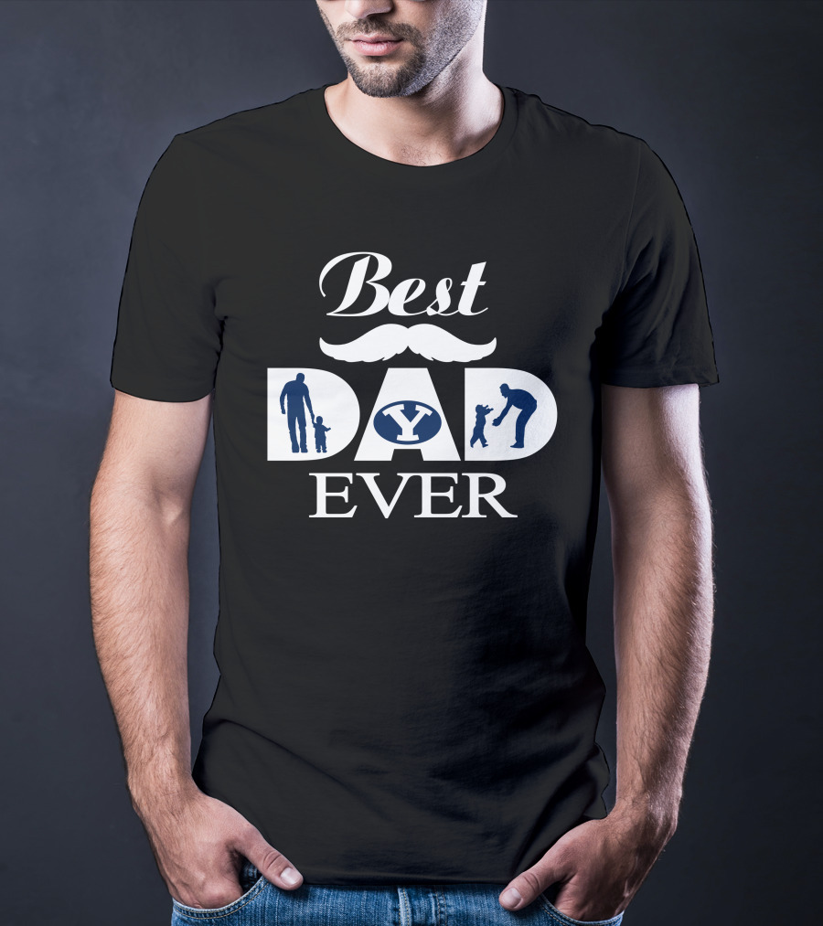 Best Dad Ever Byu Cougars Y Symbol T-Shirt