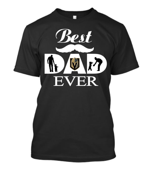 Vegas Golden Knights Best Dad Ever With Silhouetted Figures T-Shirt