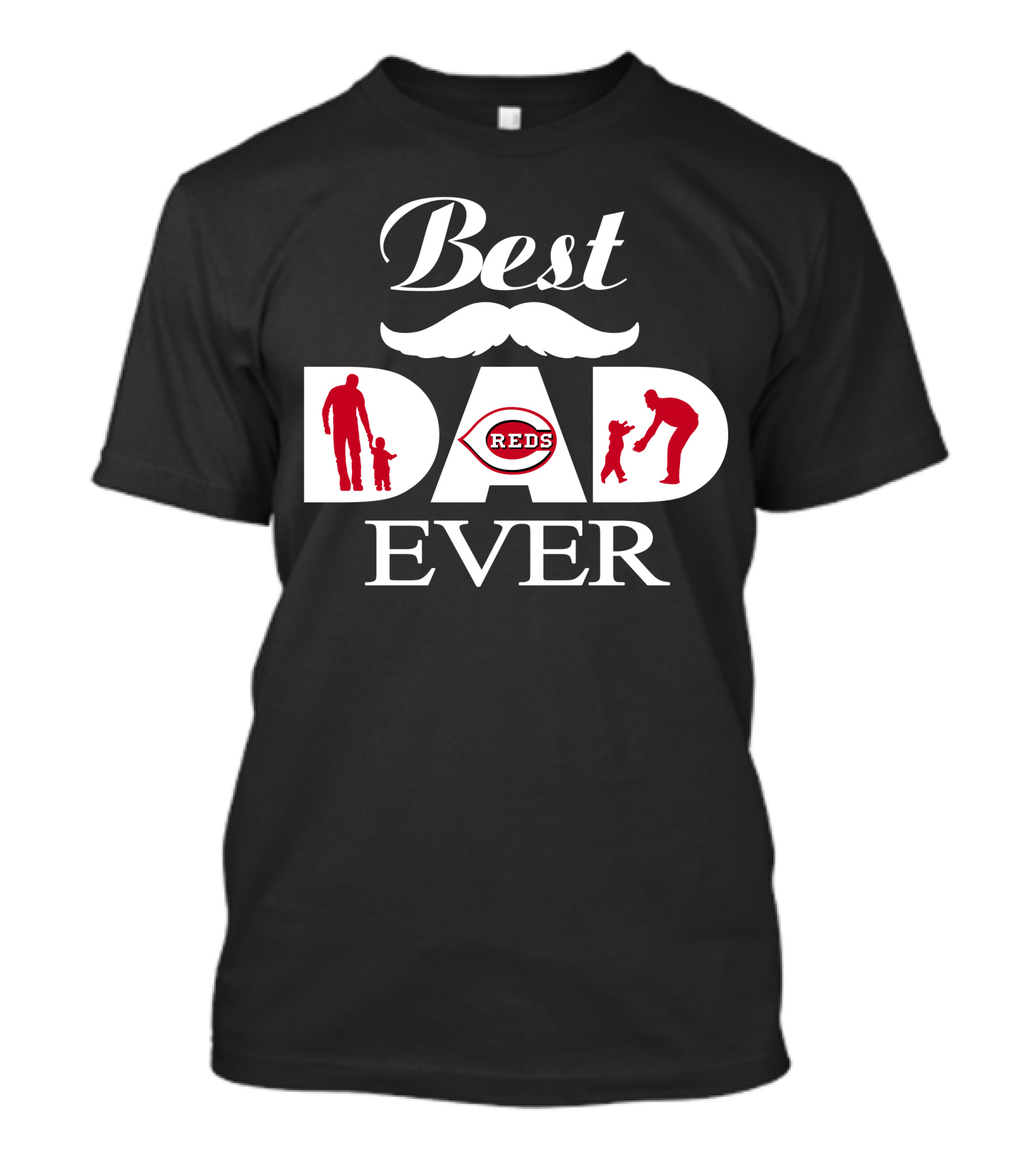 Best Dad Ever Cincinnati Reds Fathers With Children T-Shirt
