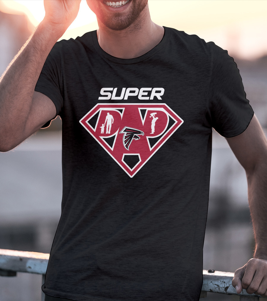 Atlanta Falcons Super Dad Hero Logo Badge T-Shirt