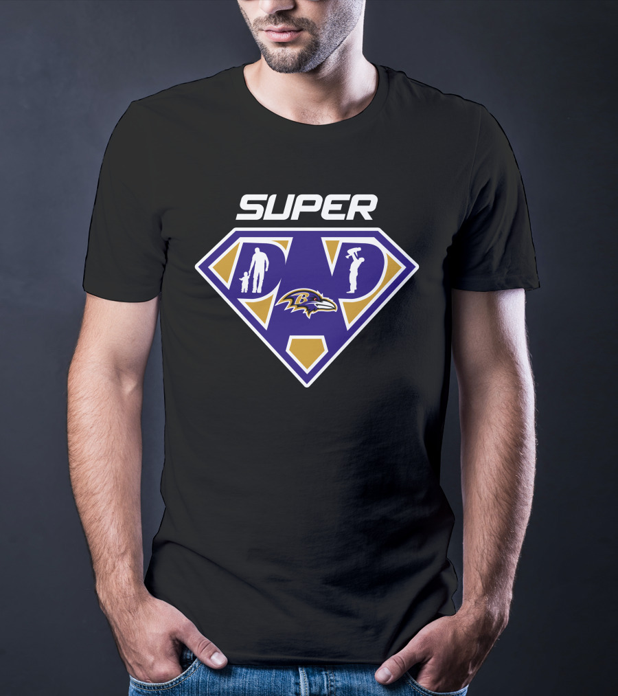 Super Dad Baltimore Ravens Logo Silhouette T-Shirt