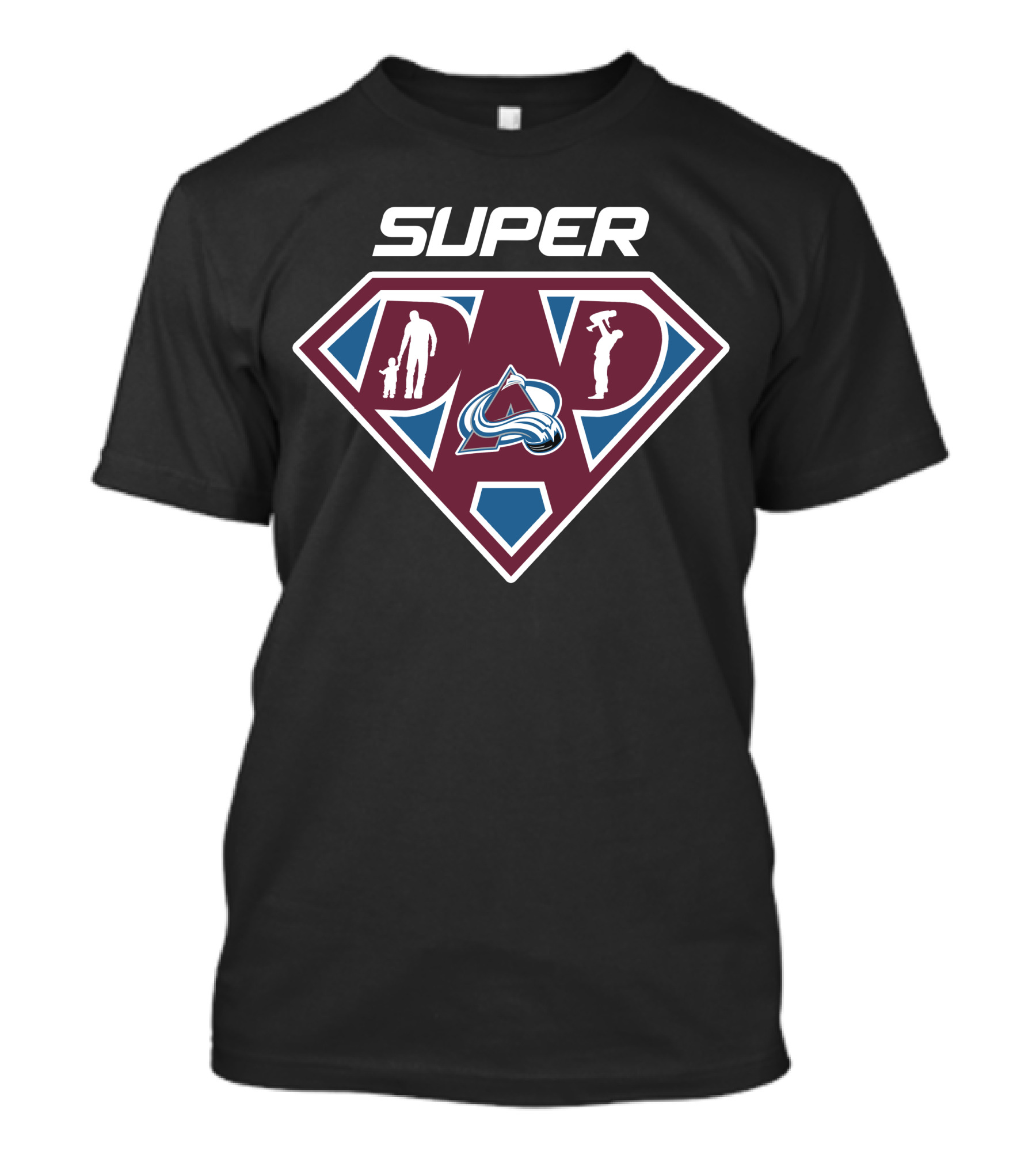 Super Dad Colorado Avalanche Logo Father's Day Gift T-Shirt