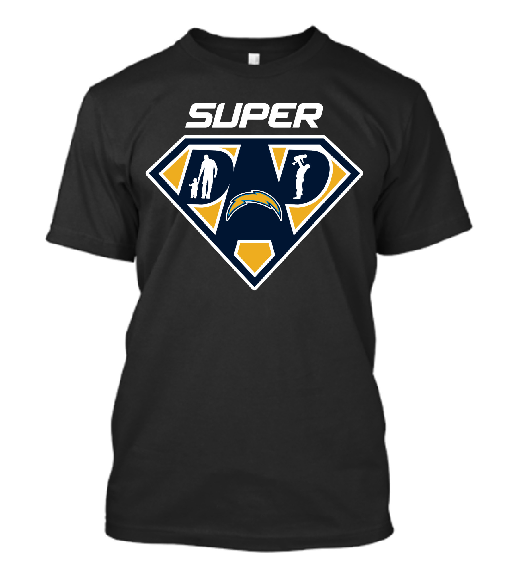 Los Angeles Chargers Super Dad Fatherhood Hero T-Shirt