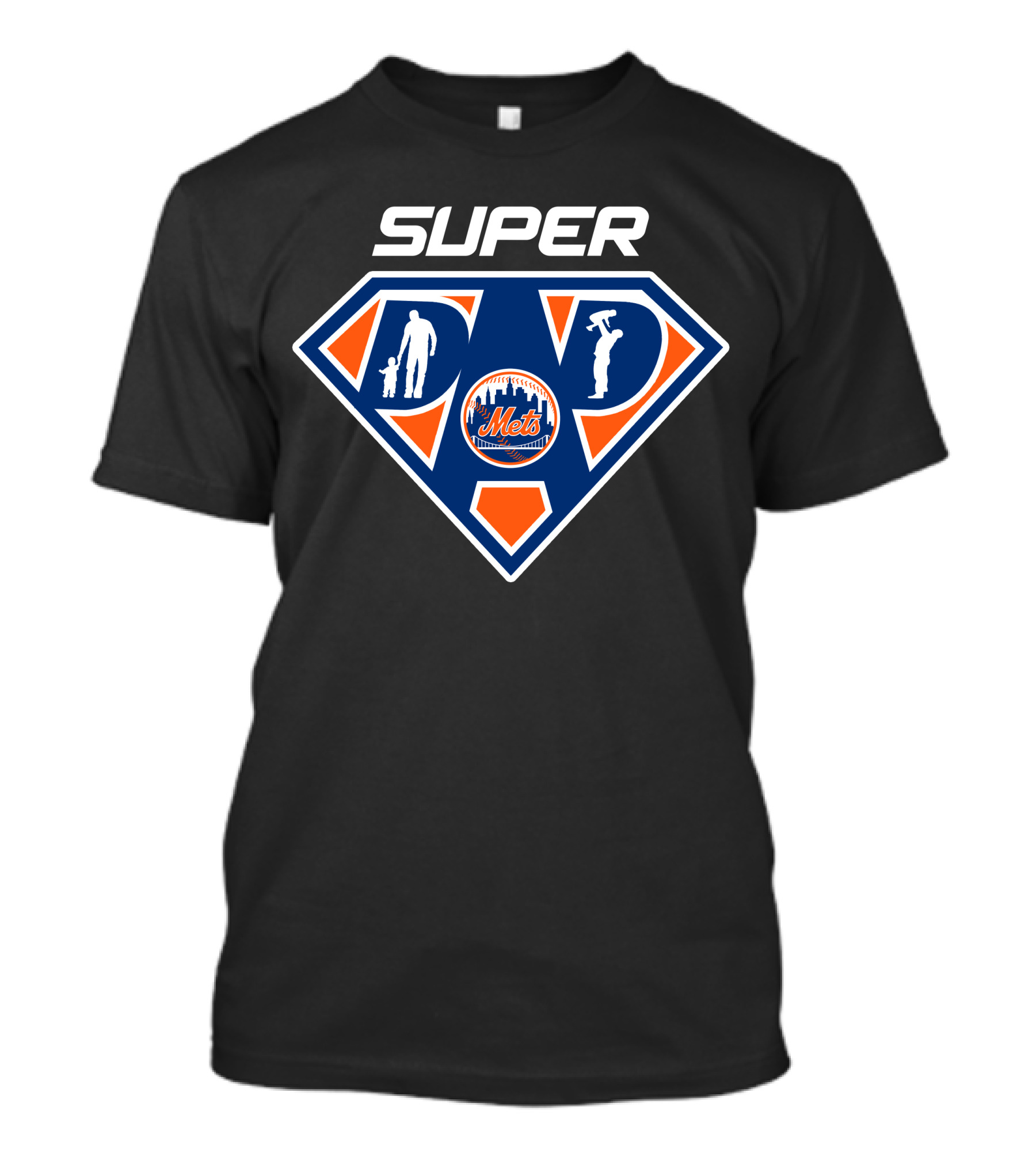 Super Dad New York Mets Logo Icons T-Shirt