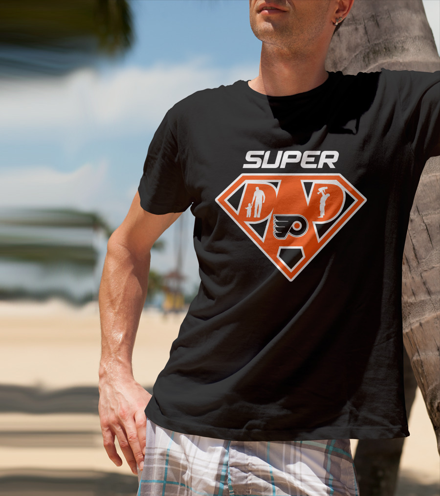 Super Dad Philadelphia Flyers Logo Hero T-Shirt