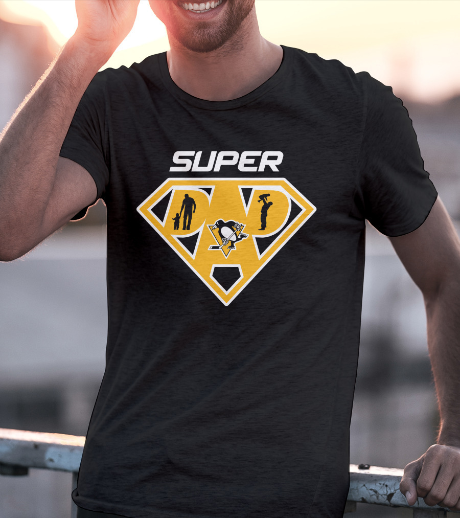 Super Dad Pittsburgh Penguins Logo Hero T-Shirt