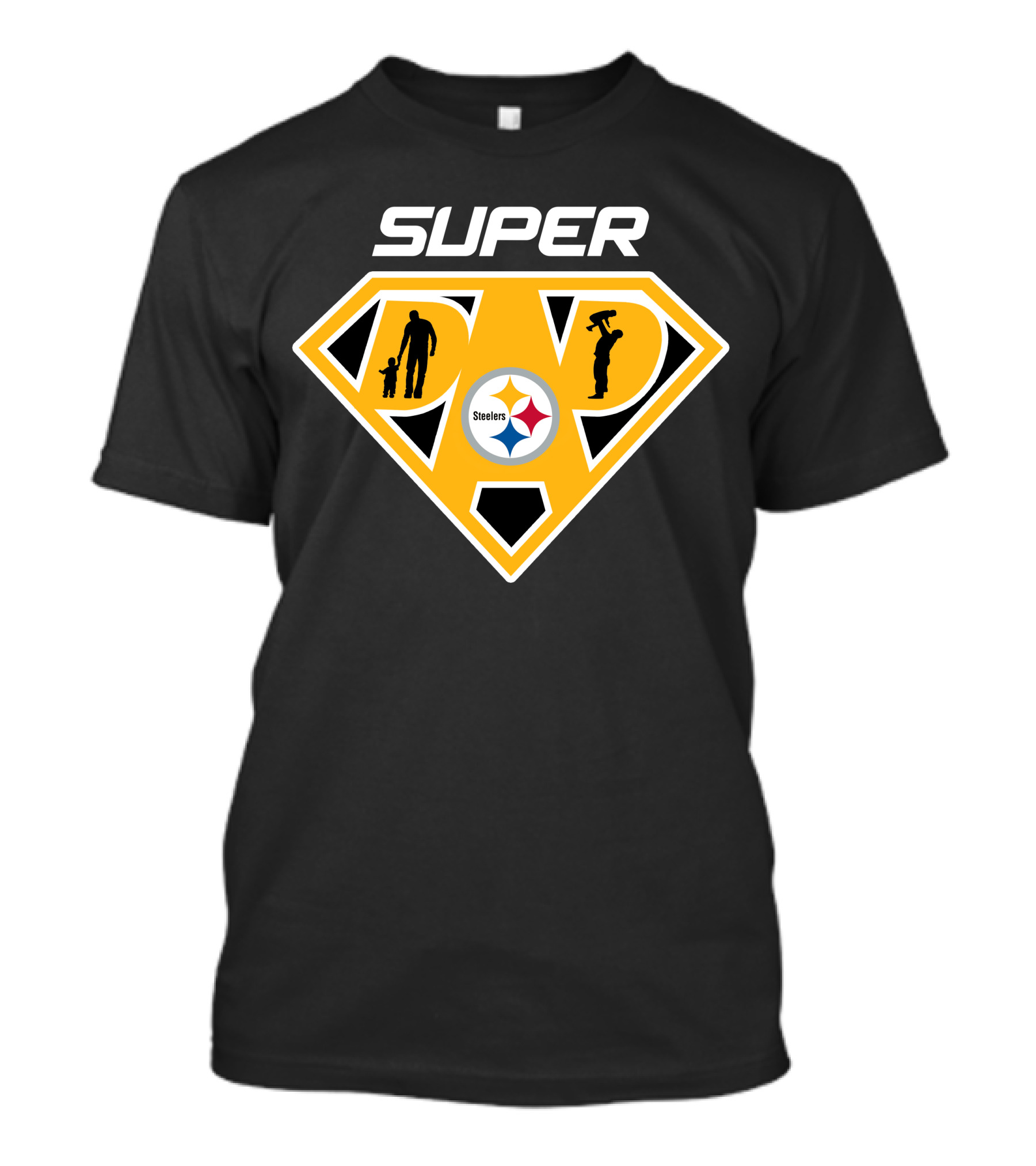 Super Dad Pittsburgh Steelers Logo Silhouette T-Shirt