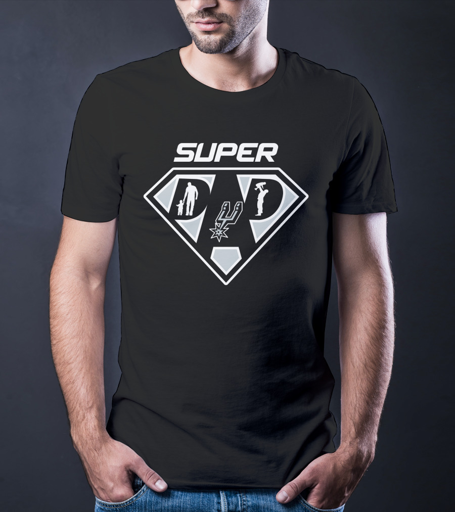 Super Dad San Antonio Spurs Logo Hero T-Shirt