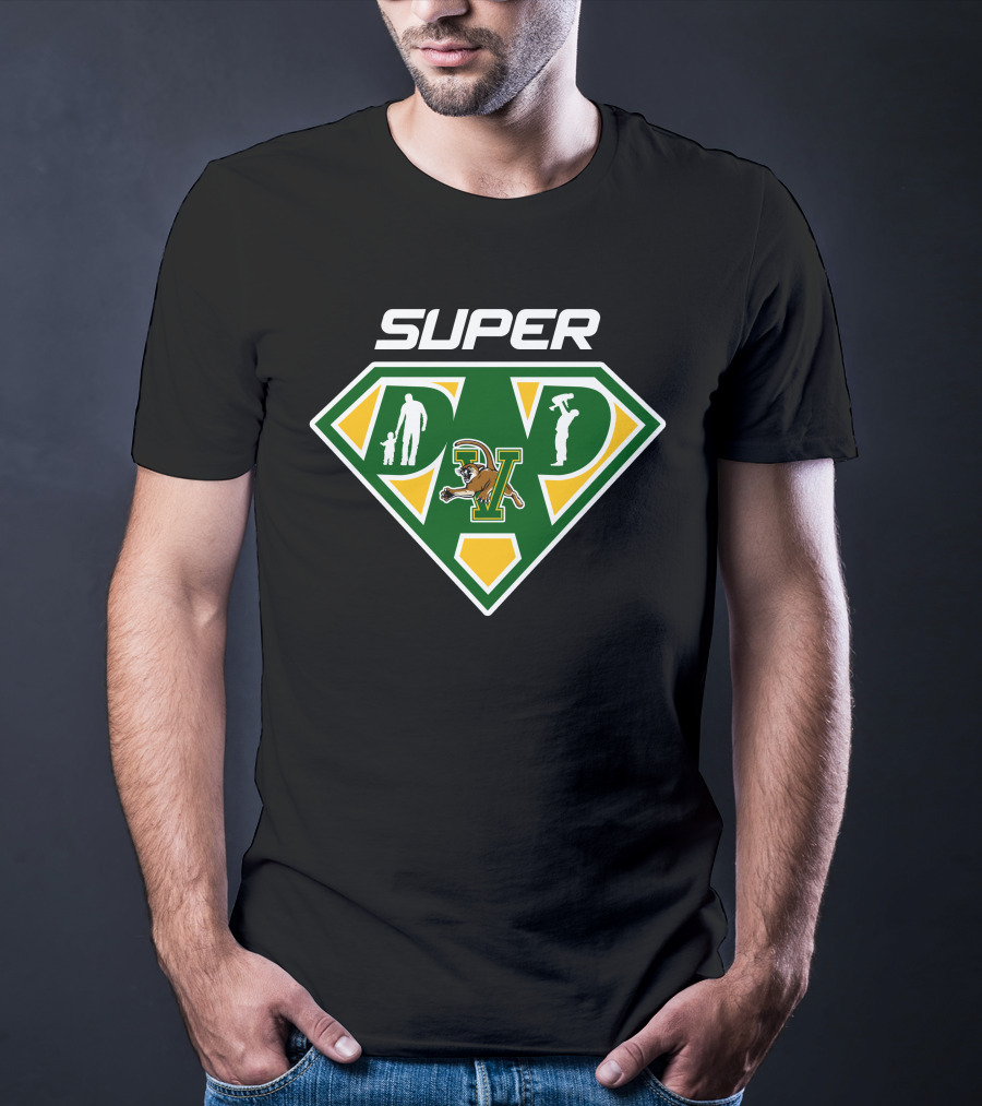 Vermont Catamounts Super Dad Hero Emblem With V T-Shirt
