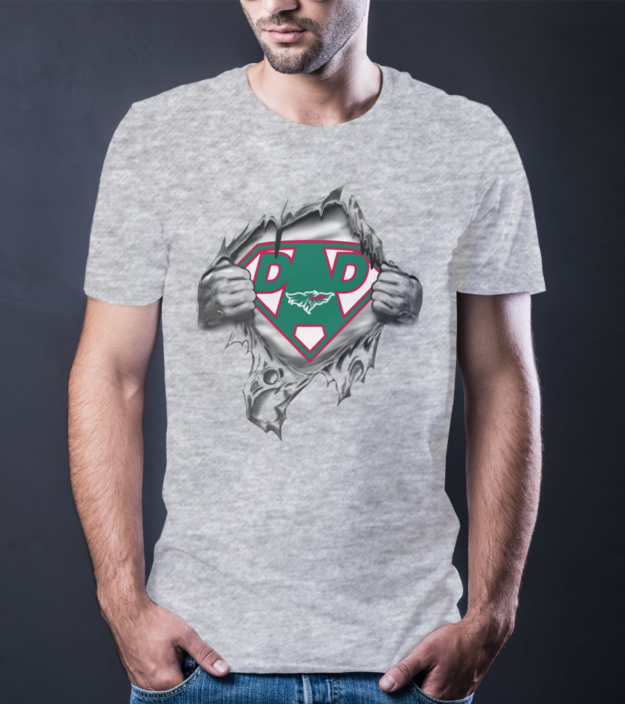 Green Bay Phoenix Super Dad 56 Hero Shield Rip T-Shirt