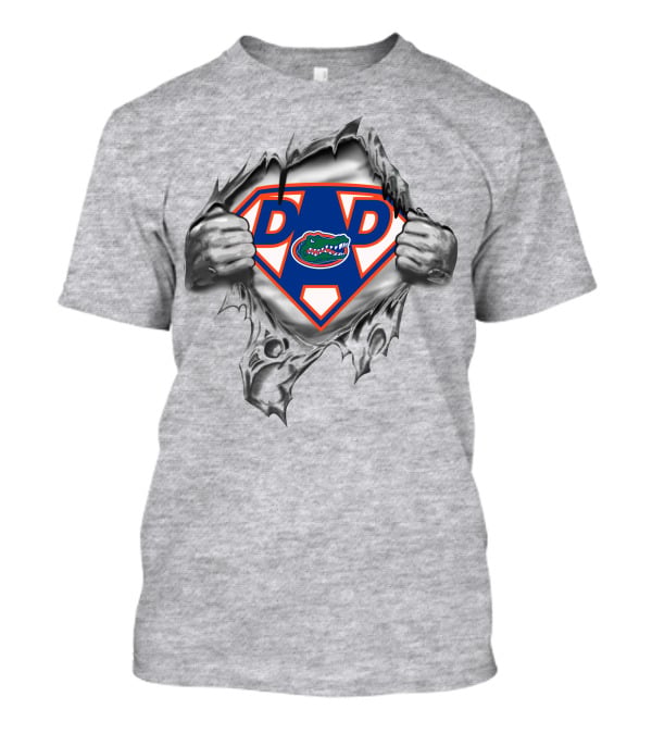 Florida Gators Super Dad Logo With Hands Ripping T-Shirt