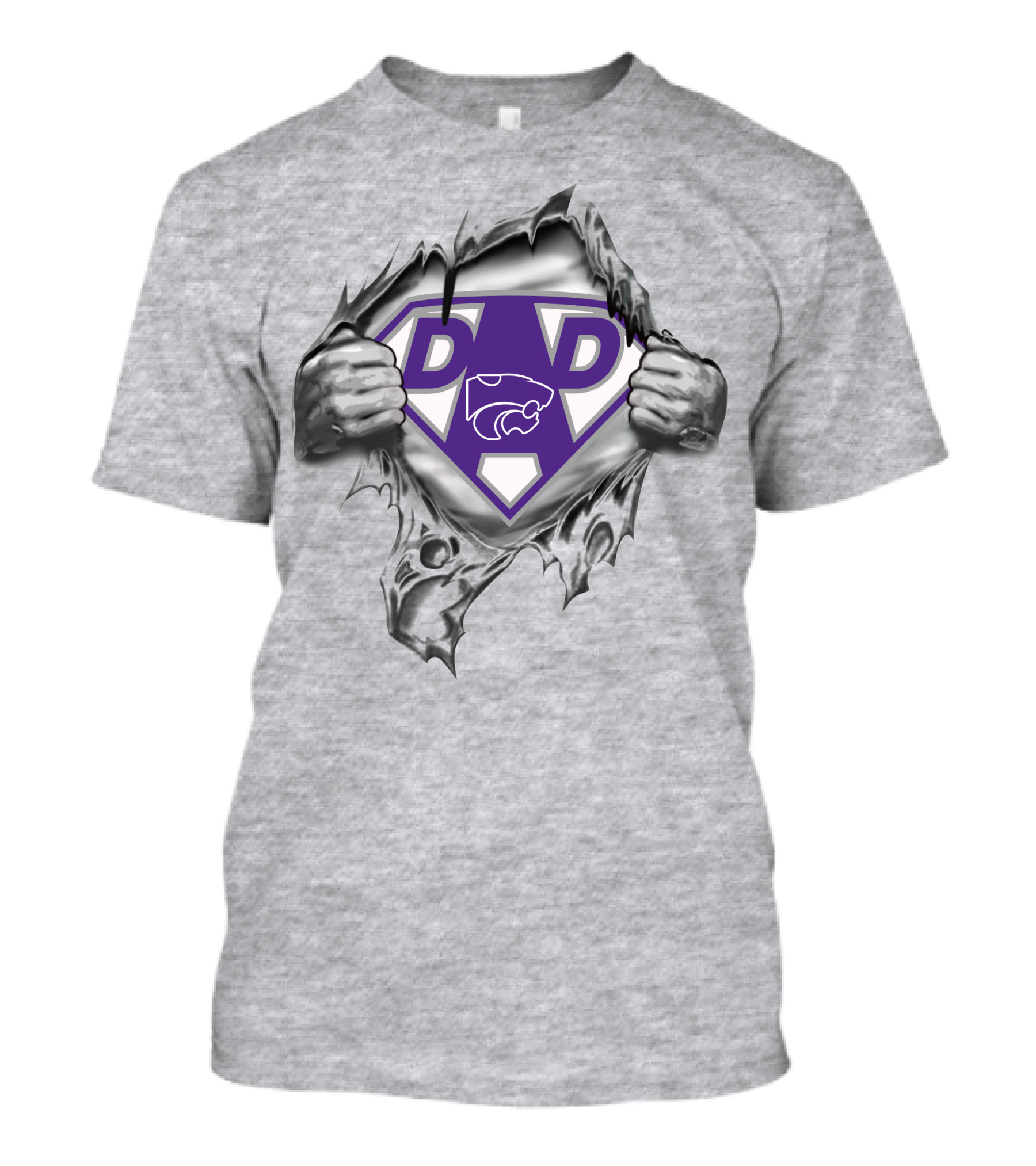 Kansas State Wildcats Super Dad Shield T-Shirt