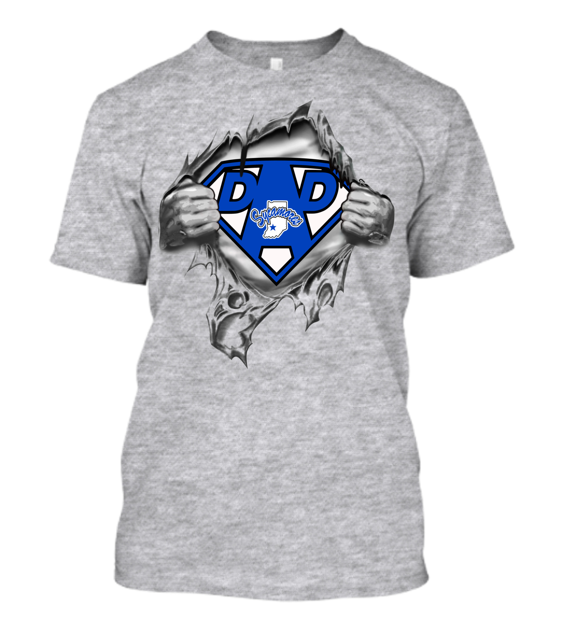 Indiana State Sycamores Super Dad Hero Shield T-Shirt