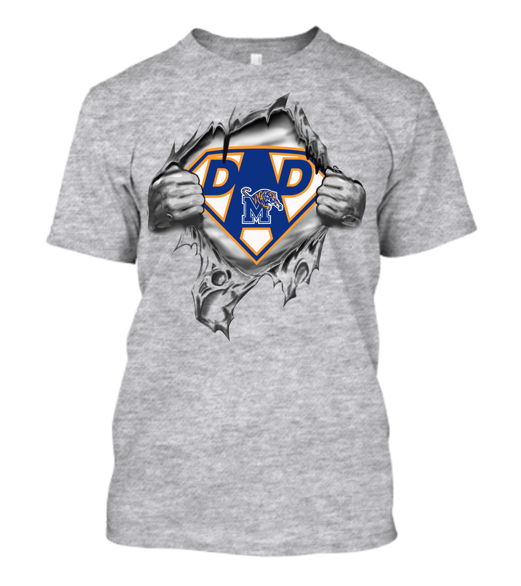 Memphis Tigers Super Dad Heroic Transformation With M T-Shirt