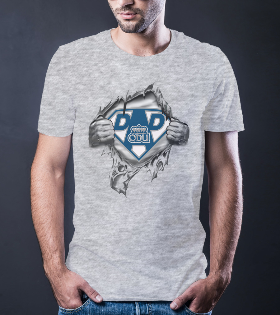 Old Dominion Monarchs Odu Super Dad Hero Shield T-Shirt