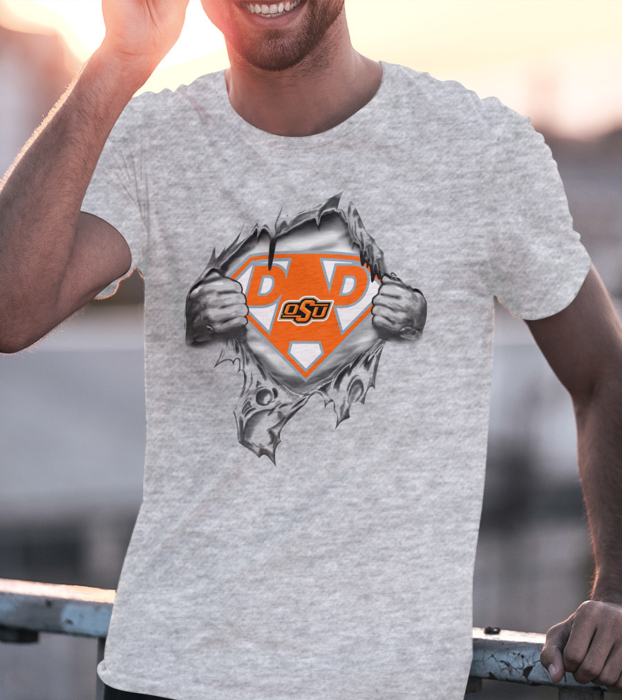 Oklahoma State Cowboys Super Dad Osu Logo Superman Symbol T-Shirt