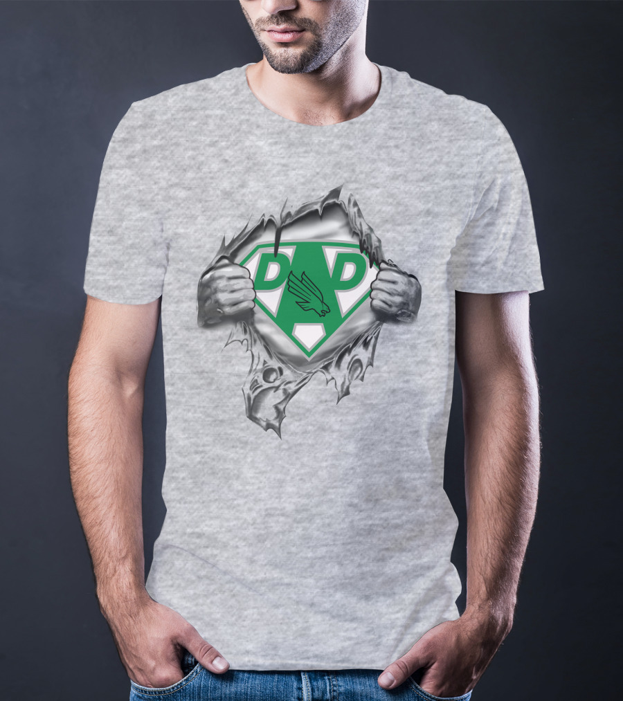North Texas Mean Green Super Dad Logo With Eagle Symbol T-Shirt