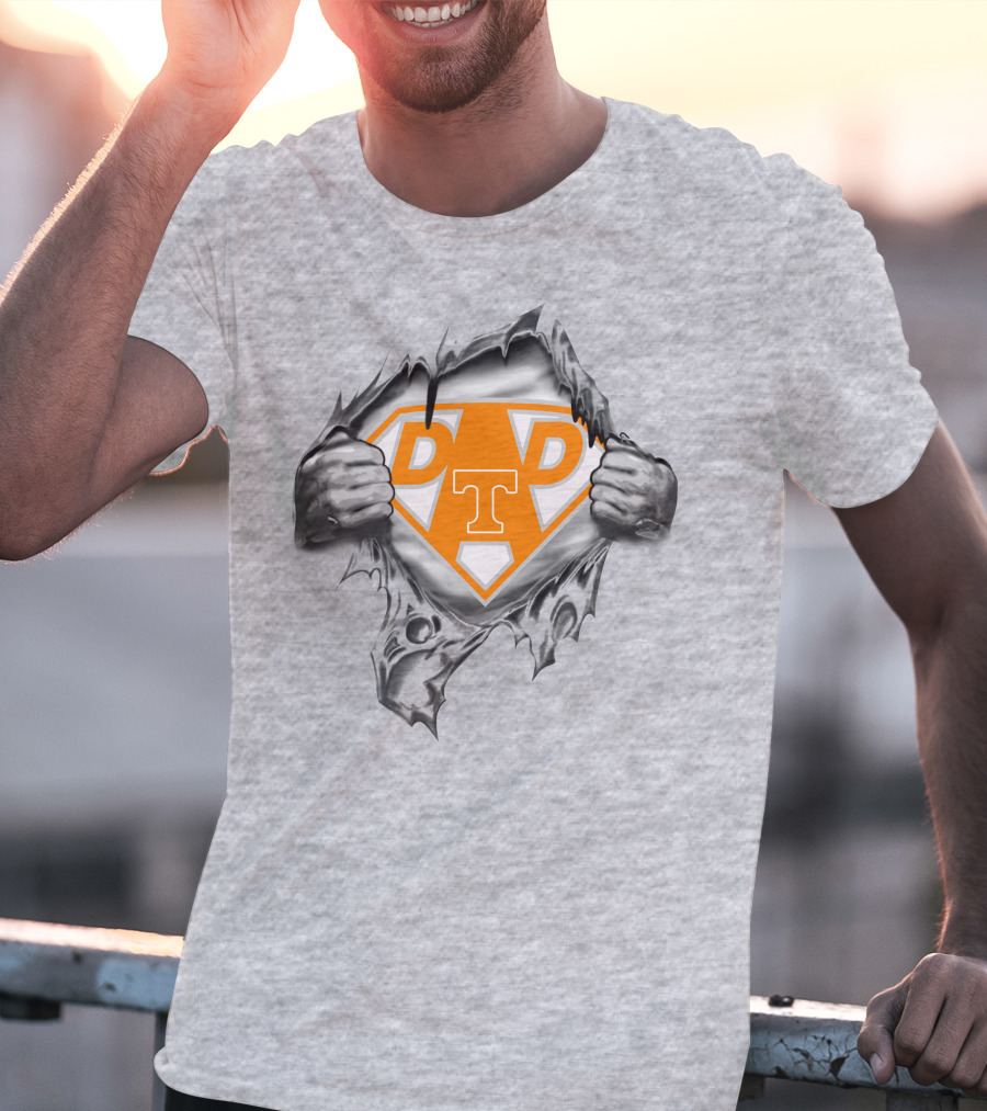 Tennessee Volunteers Dad Superhero Logo Orange T-Shirt