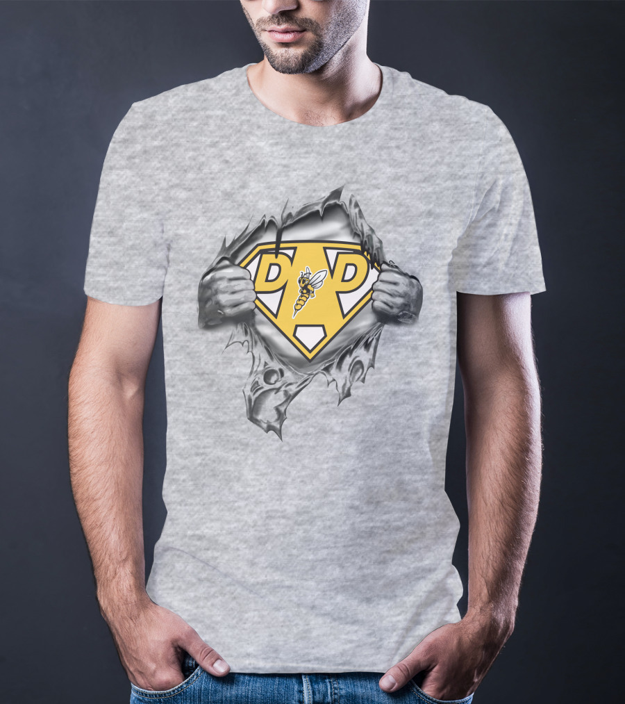 Superior Yellow Jackets Dad Superhero Honeybee T-Shirt