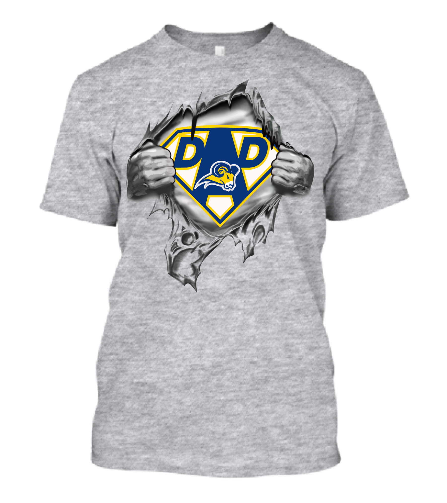 Texas Wesleyan Rams Dad Logo Superman Style T-Shirt