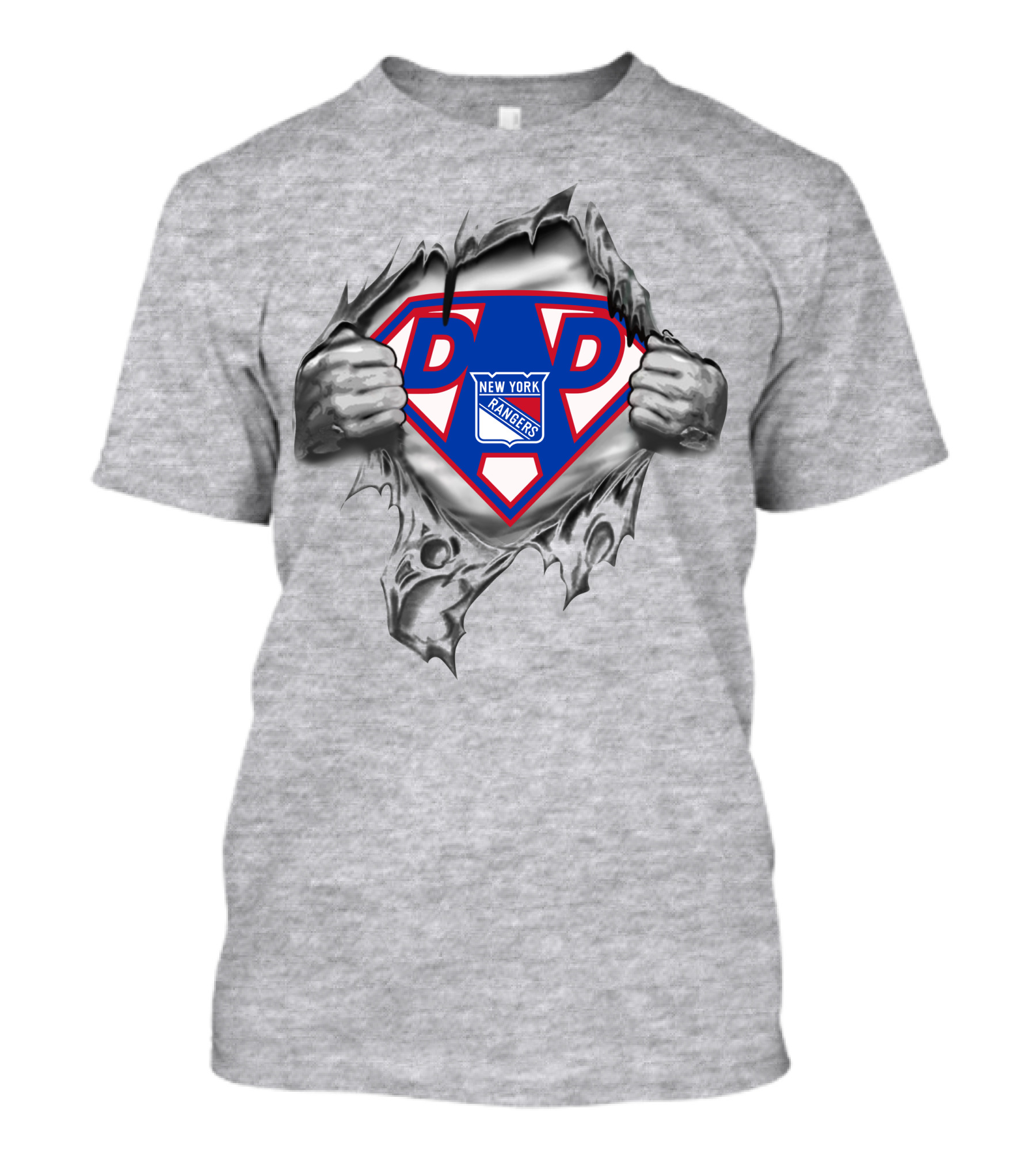 New York Rangers Super Dad Logo Superman Hands T-Shirt