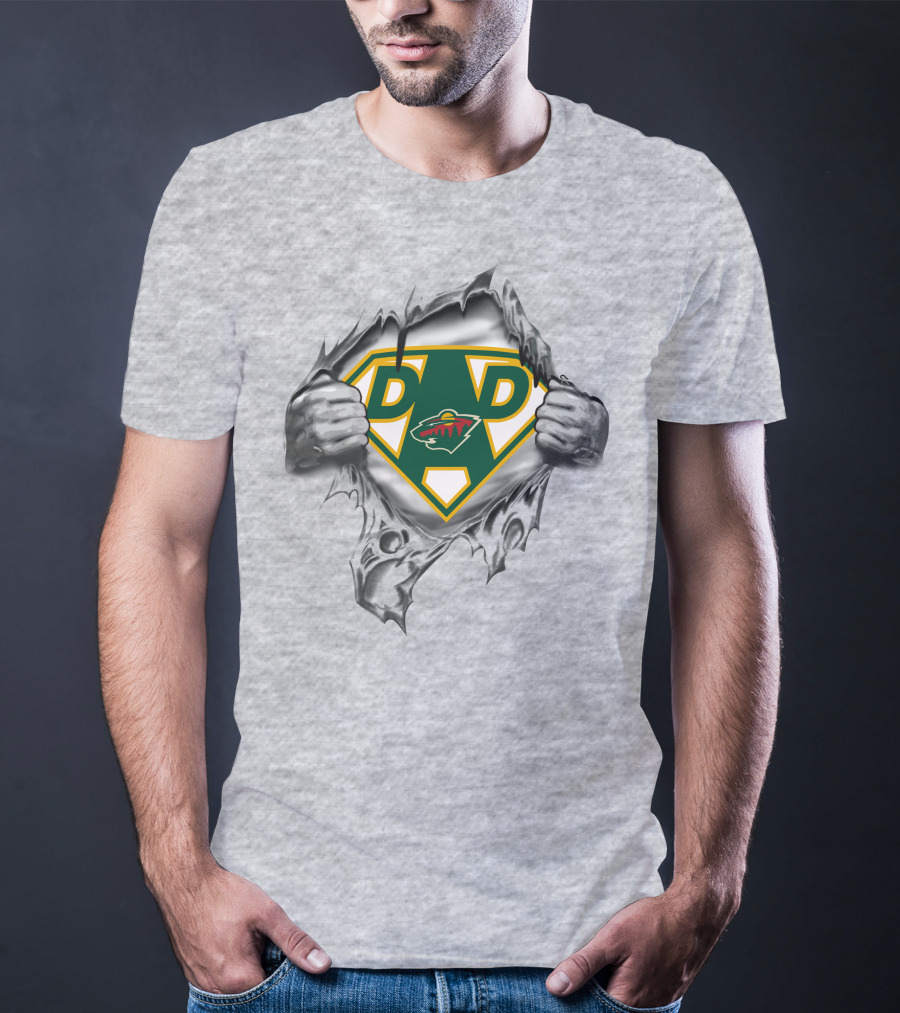 Minnesota Wild Super Dad Hockey Logo Hero T-Shirt