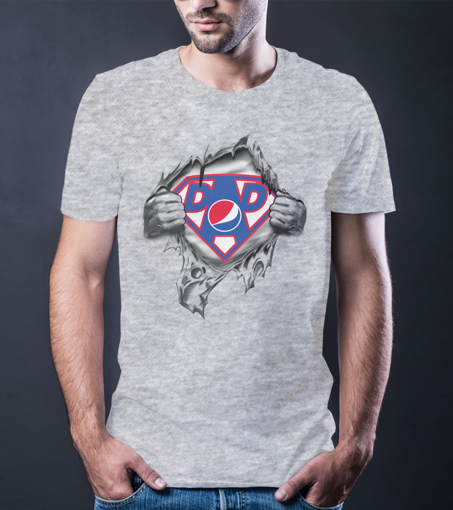 Pepsi Super Dad Shield Emblem Logo With Torn T-Shirt