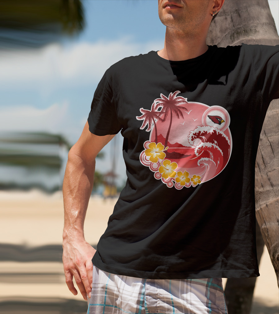 Arizona Cardinals Tropical Holiday Paradise Scene T-Shirt