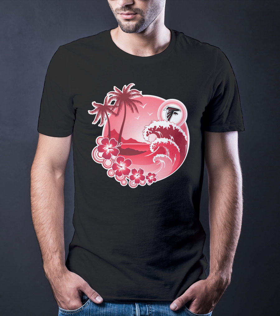 Atlanta Falcons Tropical Holiday Wave Scene T-Shirt
