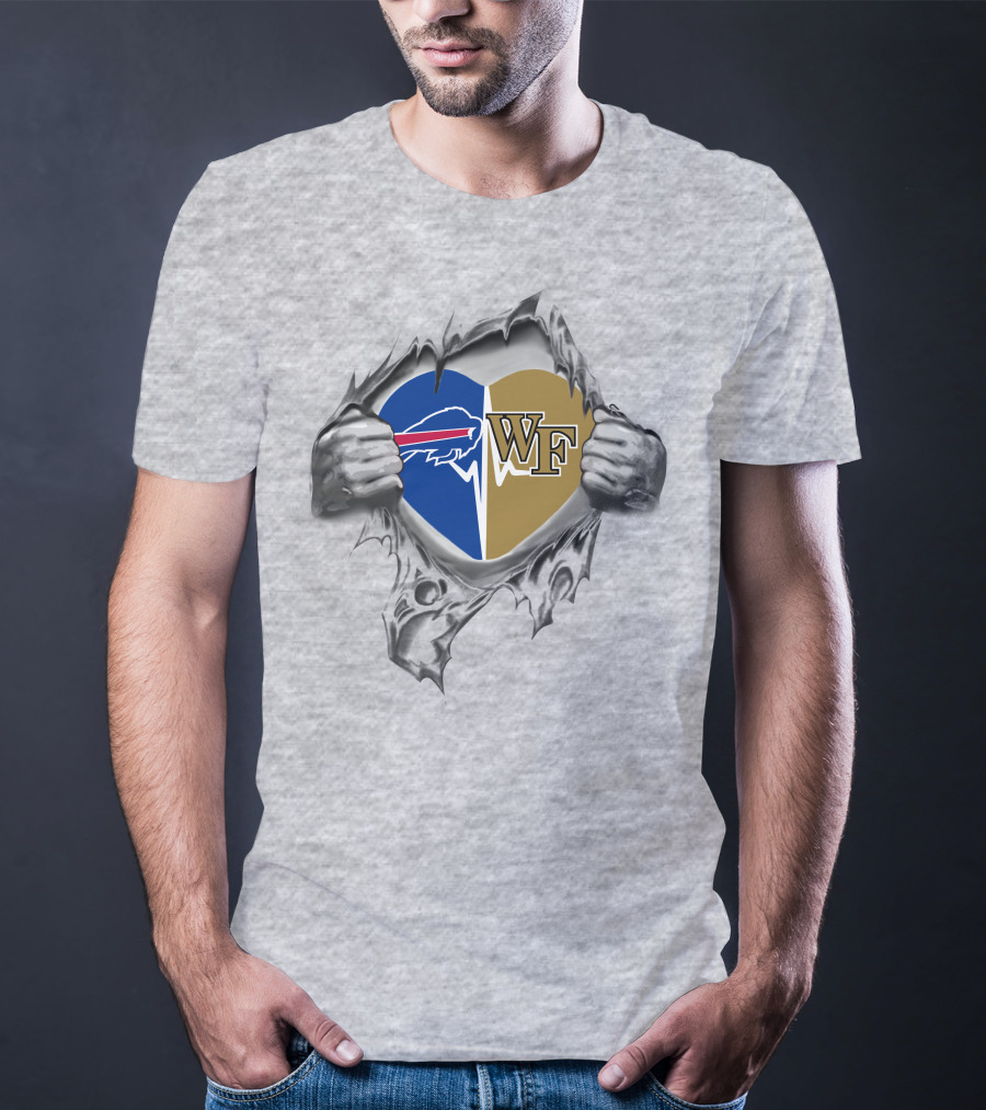 Buffalo Bills Wake Forest Heart Torn T-Shirt