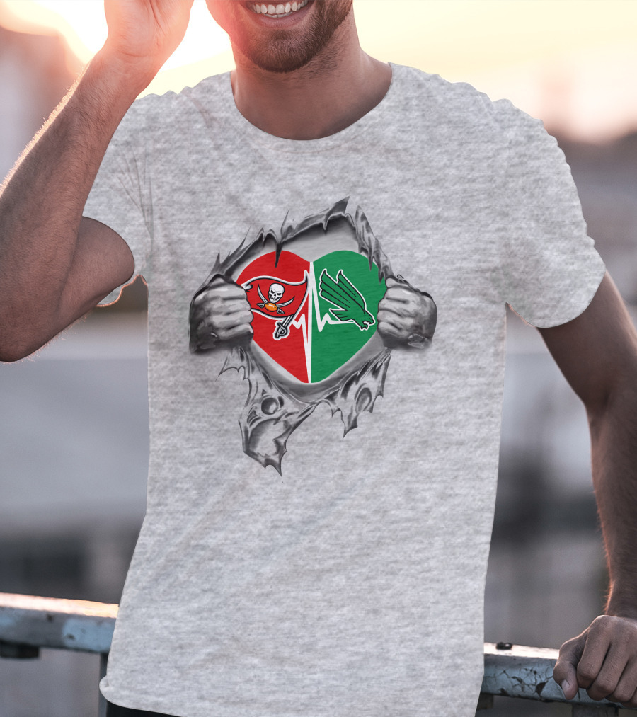 Buccaneers North Texas Mean Green Heart T-Shirt