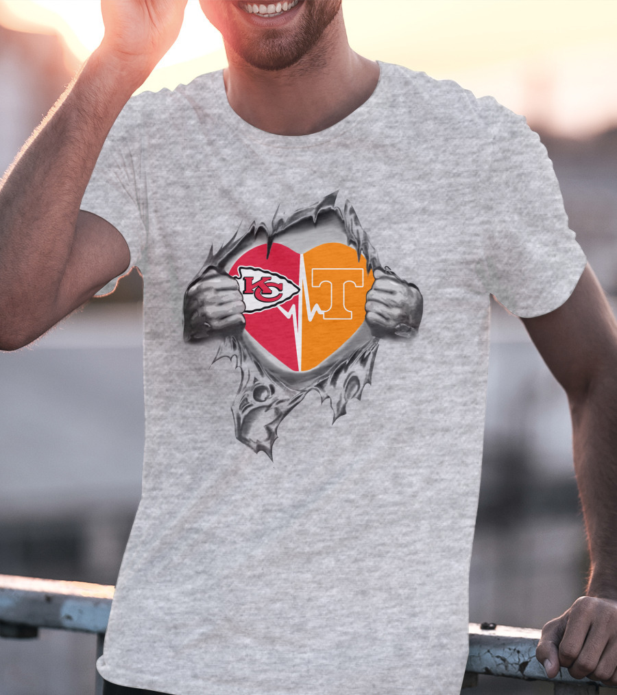 Chiefs Tennessee Volunteers Heartbeat Passion T-Shirt