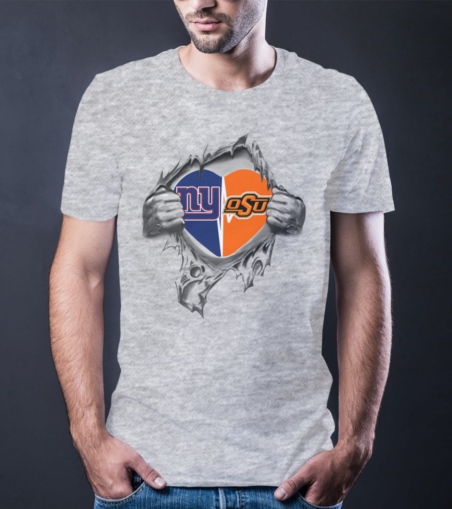 Giants Osu Cowboys Heart Combination T-Shirt