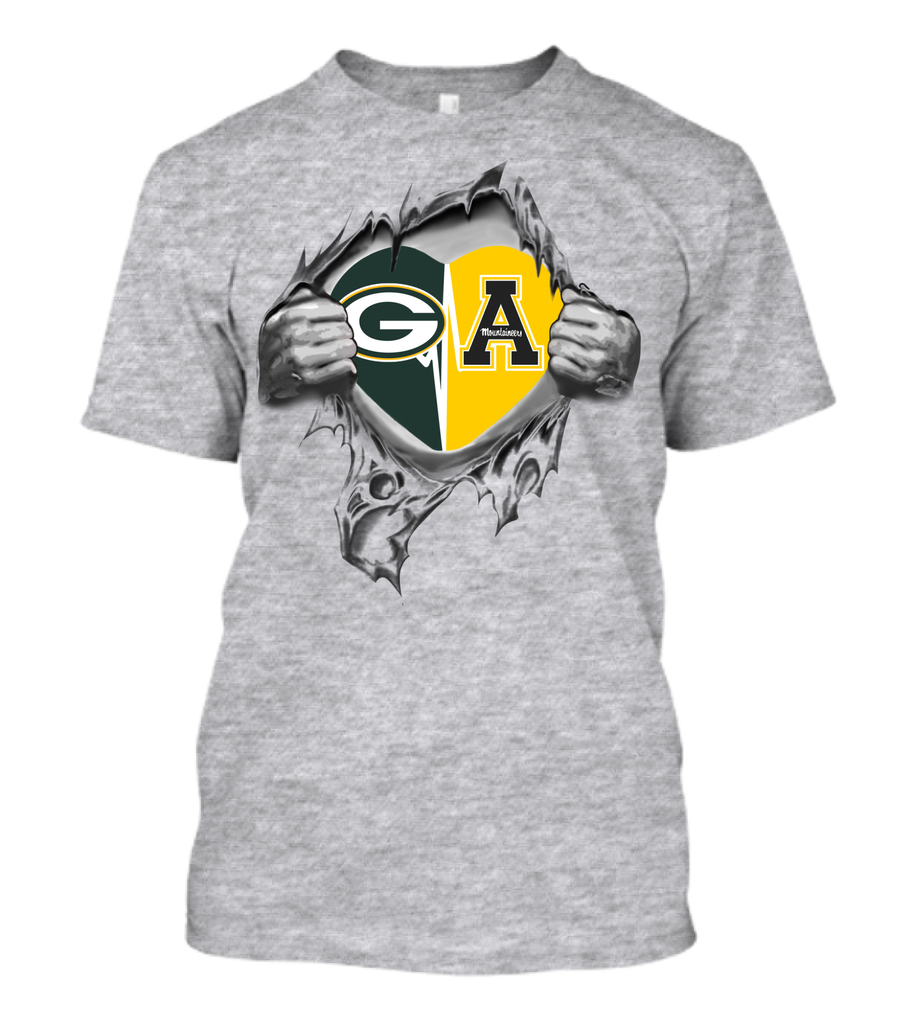 Packers Heart Appalachian State Mountaineers Green Bay Fan Spirit T-Shirt