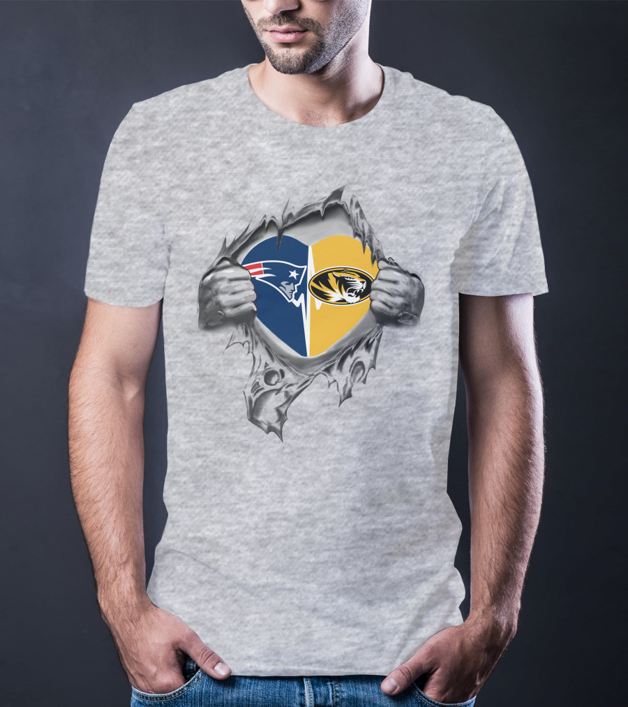 Patriots Missouri Tigers Heart Fan Passion T-Shirt