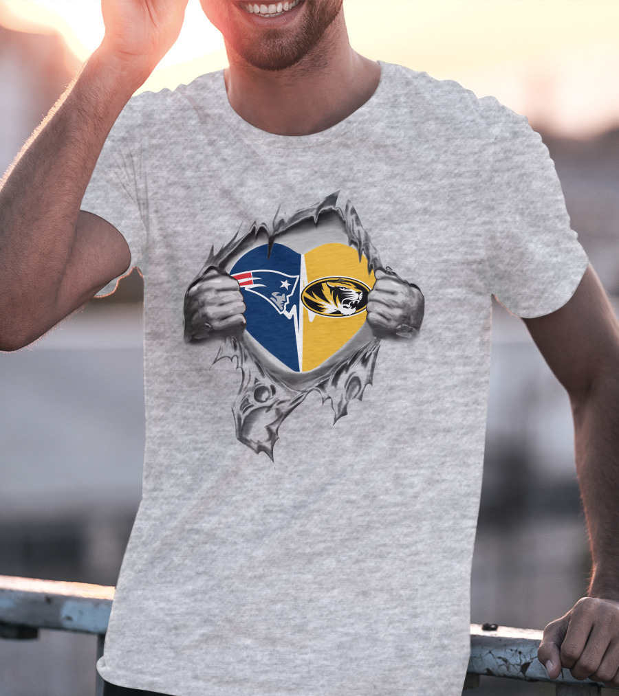Patriots Missouri Tigers Heart Fan Passion T-Shirt