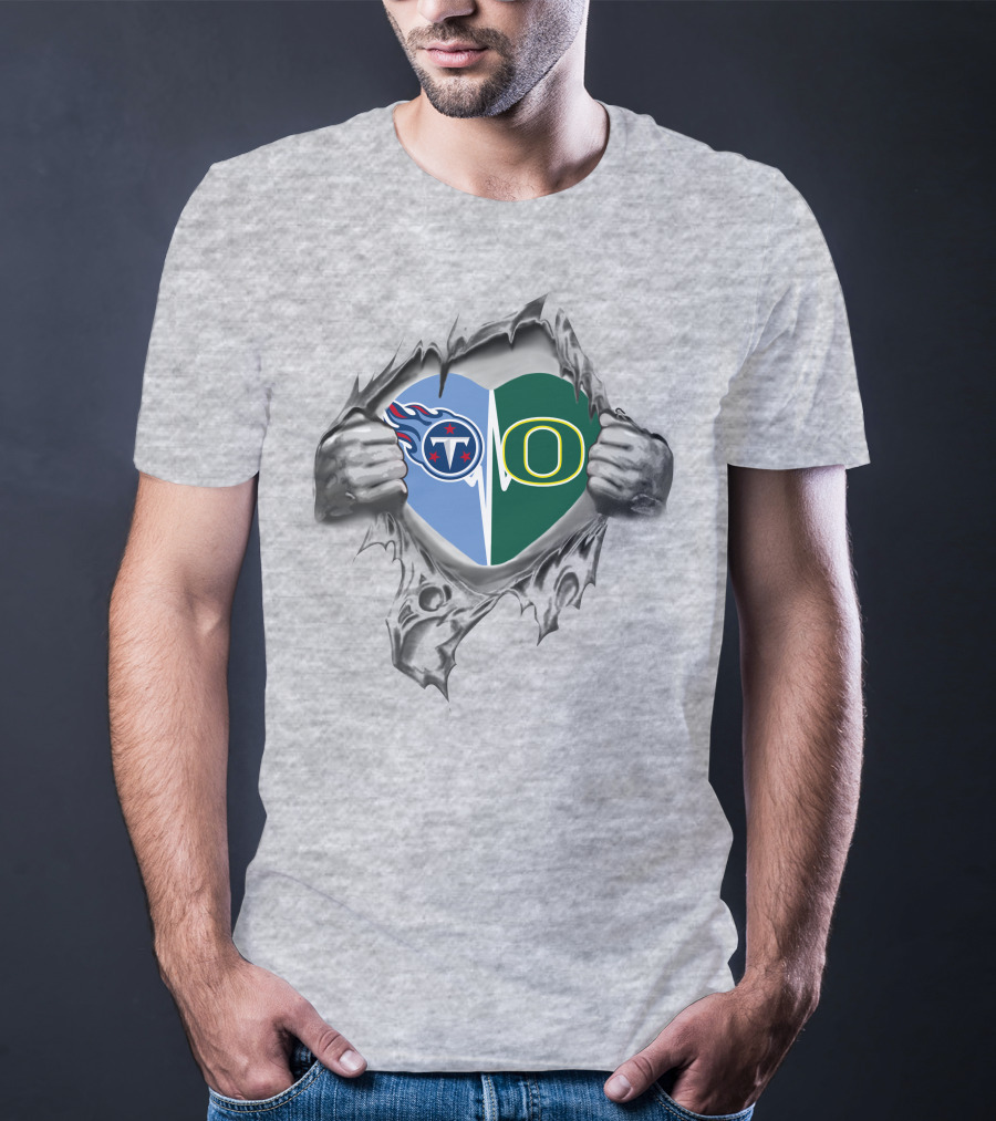 Titans Oregon Ducks Heart T-Shirt