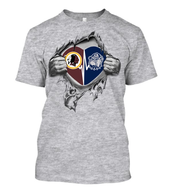 Georgetown Hoyas Redskins Heartbeat Loyalty T-Shirt