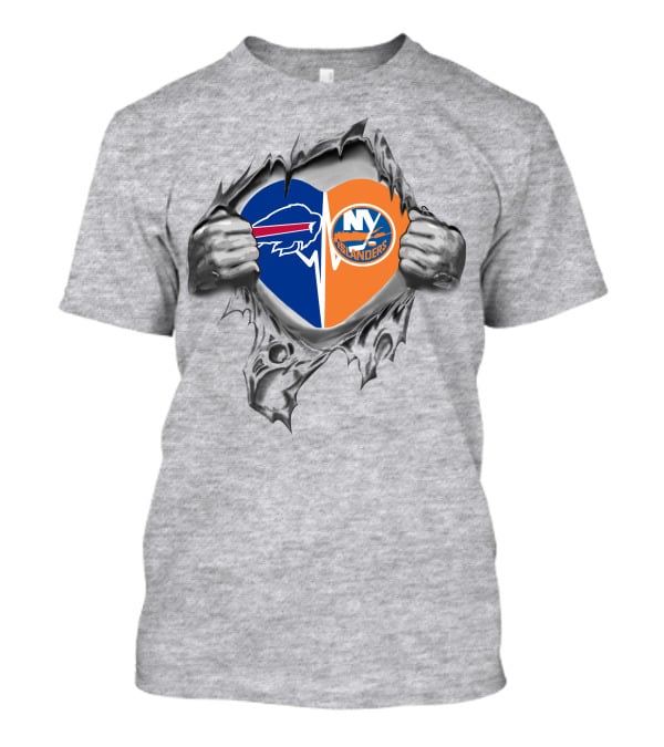 Bills Islanders Heart Rip Hockey And Football Fans T-Shirt