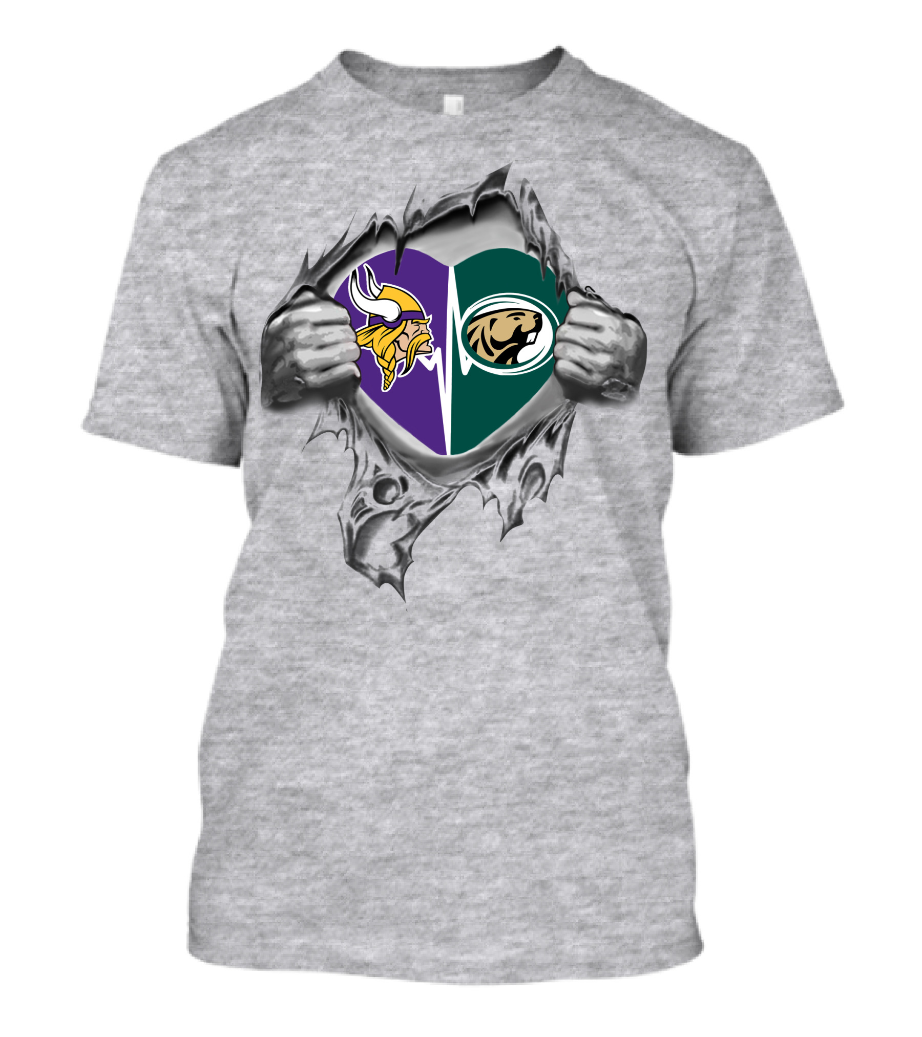 Vikings Bemidji St Beavers Heart T-Shirt