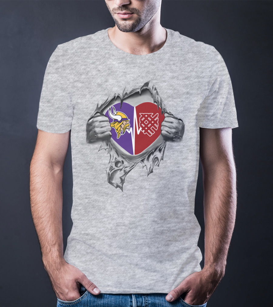 Vikings Macalester Heart Hand Tear T-Shirt