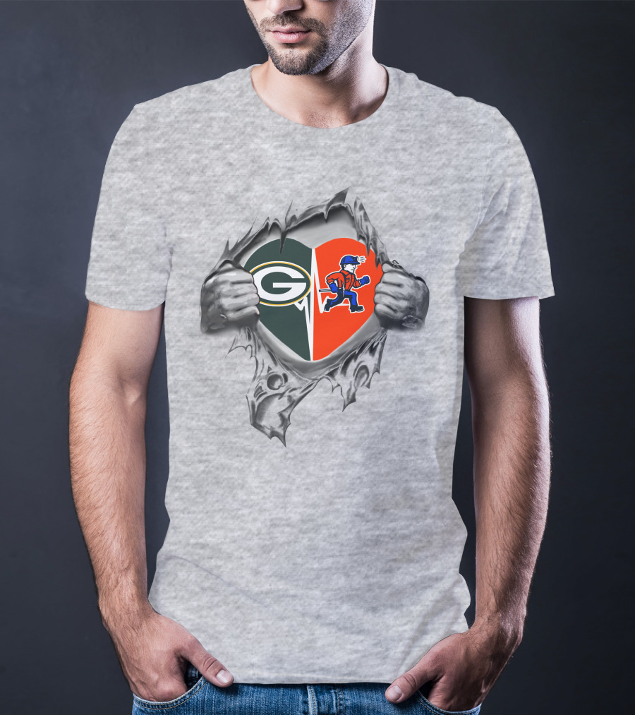Packers Platteville Pioneers Heart Tearing Symbol T-Shirt